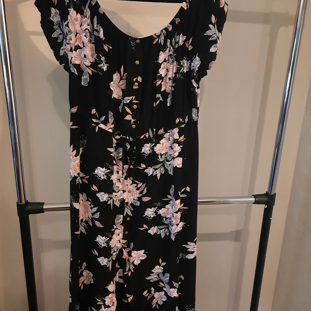 Floral Black Maxi Dress